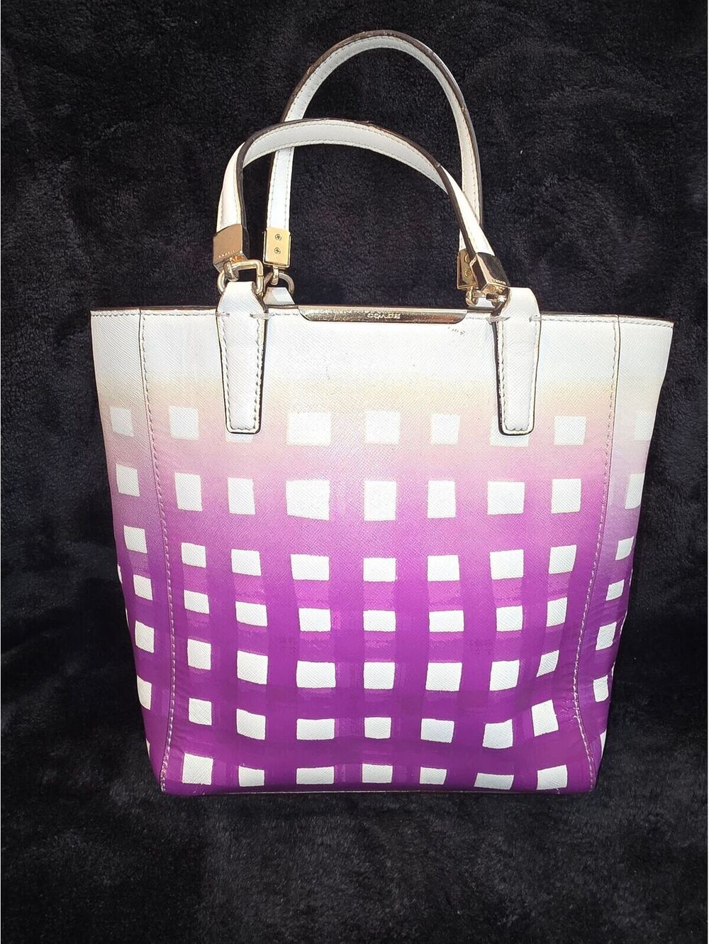 74. 2013 Coach Madison Gingham Saffiano tote